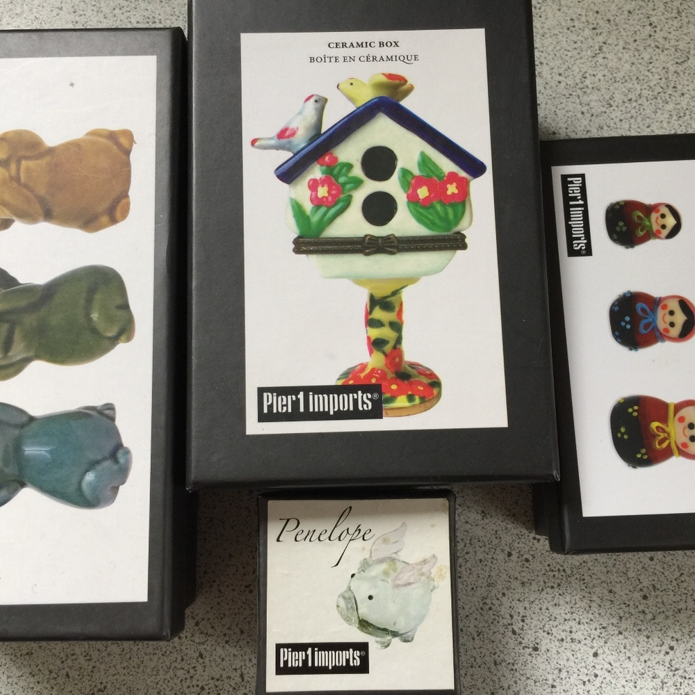 Pier 1 ceramic and glass figurines